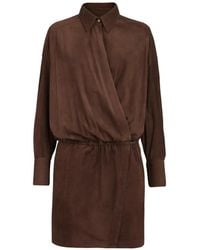 Brunello Cucinelli - Suede Shirt Dress - Lyst