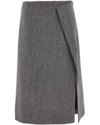 Ferragamo - Gonna Midi A Portafoglio - Lyst