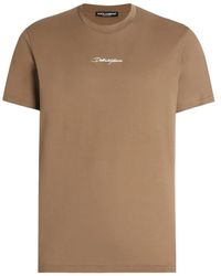 Dolce & Gabbana - Camiseta de algodón con logo estampado - Lyst