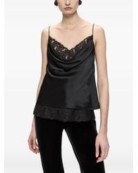 Nissa - Satin Lace-Trim Top - Lyst