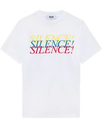 MSGM - Camiseta Con Eslogan Estampado - Lyst