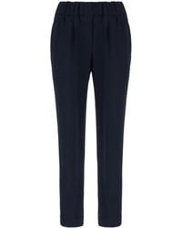 Brunello Cucinelli - Tapered Cropped Trousers - Lyst