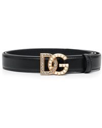 Dolce & Gabbana - Embellished Logo-buckle Belt - Lyst