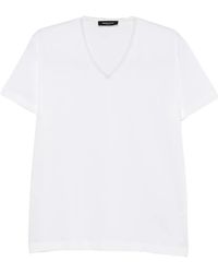 Fabiana Filippi - T-Shirt Bordé De Tulle À Col V - Lyst