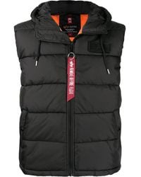 Alpha Industries - Gefütterte Weste Mit Logo-Patch - Lyst