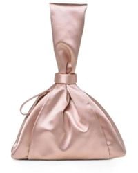 Alberta Ferretti - Satin-Finish Knotted Clutch Bag - Lyst