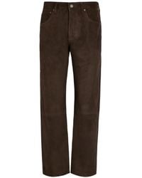 Citizens of Humanity - Suede Straight-Leg Trousers - Lyst