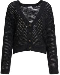 Brunello Cucinelli - Open Knit V-Neck Cardigan - Lyst
