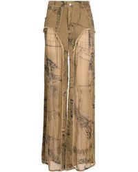 Blumarine - Pantalones con panel semitranslúcido - Lyst