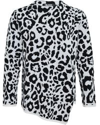 COMME DES GARÇON BLACK - Leopard-Pattern Knit Sweater - Lyst