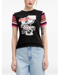 Desigual - Minnie Mouse Striped-Sleeve T-Shirt - Lyst