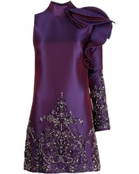 Saiid Kobeisy - Mikado One-Shoulder Beaded Dress - Lyst