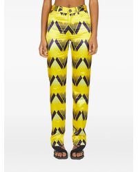 MERYLL ROGGE - Graphic-Print Satin Trousers - Lyst