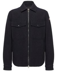 Moncler - Zip-Up Wool Shirt Jacket - Lyst