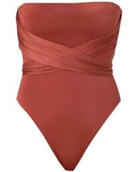 ME FUI - Crossover Strapless Swimsuit - Lyst