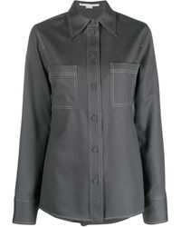 Stella McCartney - Pointed-Collar Flannel Shirt - Lyst