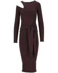FEDERICA TOSI - Cut-Out Tie-Waist Midi Dress - Lyst
