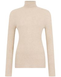 Fabiana Filippi - Platinum Ribbed-Knit Roll-Neck Sweater - Lyst