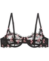 Fleur du Mal - Rose Embroidered Scalloped Bra - Lyst