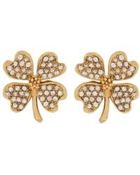 Oscar de la Renta - Crystal-embellished Floral Earrings - Lyst