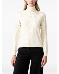 Fracomina - Leopard-Pattern Roll-Neck Sweater - Lyst