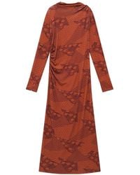 Maliparmi - Robe Mi-Longue Drapée À Motif Mosaïque - Lyst