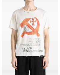 SAITOS - Graphic-Print Distressed T-Shirt - Lyst