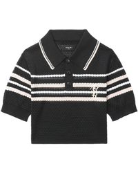 Amiri - Stripe Knitted Polo Shirt - Lyst