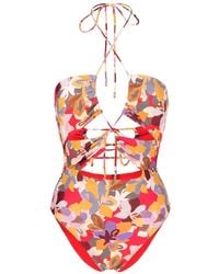 Rebecca Vallance - Badeanzug Mit Abstraktem Print - Lyst