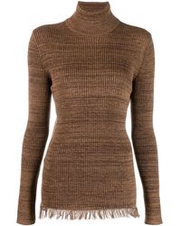 Marni Maglione con bordi sfrangiati - Marrone