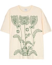 Nanushka - Wren T-shirt Met Geborduurde Bloemen - Lyst