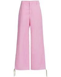Marni - Pantalones rectos con logo bordado - Lyst