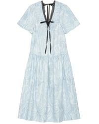 Ganni - Cloqué Midi Dress - Lyst