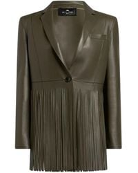 Etro - Pleated-Fringe Leather Jacket - Lyst