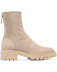 Aquazzura - Neutral Saint Honore Leather Ankle Boots - Women's - Leather/rubber - Lyst