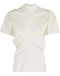 FEDERICA TOSI - T-Shirt mit Stehkragen - Lyst