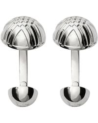 Burberry - Engraved Check Cufflinks - Lyst