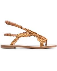 Alberta Ferretti - Open-Toe Braided Sandals - Lyst