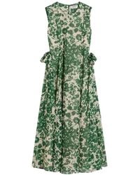 Max Mara - Floral-Pattern Midi Dress - Lyst