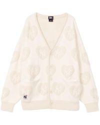 KTZ - Heart-Intarsia Knit Cardigan - Lyst