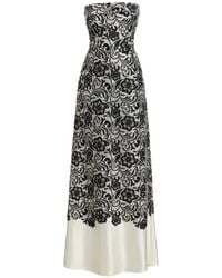 Dolce & Gabbana - Floral-Lace Corset Maxi Dress - Lyst