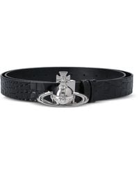 Vivienne Westwood - Ceinture À Effet Peau De Crocodile Et Plaque Orb - Lyst