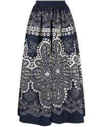 Biyan - Floral-embroidered Full Skirt - Lyst