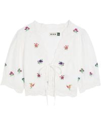 RIXO London - Ursula Embroidered Lace-Trim Blouse - Lyst