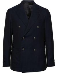 Caruso - Double-breasted Wool Blazer - Lyst
