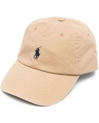 Polo Ralph Lauren - Beige Baseball Cap With Blue Pony - Lyst