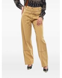 Stella McCartney - High-Waist Straight-Fit Trousers With Buckle Detail - Lyst