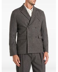 Manière De Voir - Blazer Didier À Boutonnière Croisée En Laine À Fines Rayures - Lyst
