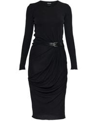 Tom Ford - Belt-Detail Midi Dress - Lyst