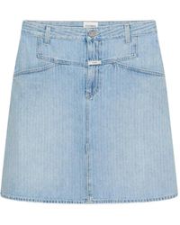 Closed - Denim Mini-Rok Met Split - Lyst